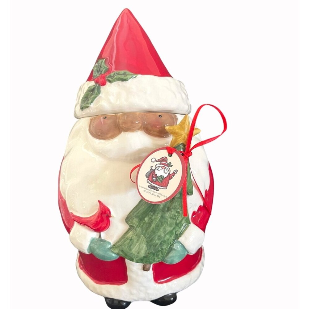 African American Santa Claus Christmas Holiday Cookie Jar By Blue Sky NWT *GIFT* - Picture 5 of 14